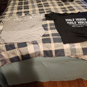 2 Womans Short Sleeve T-shirts Both XL